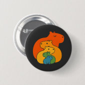 Badge Rond 5 Cm Capybaras arc-en-ciel (Devant & derrière)