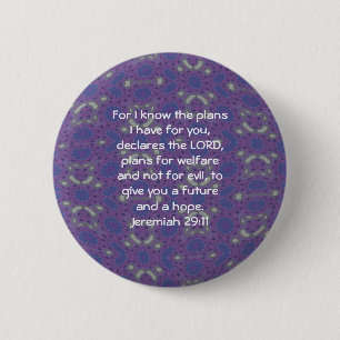 Badge Rond 5 Cm Car je connais les plans que j'ai - Jérémie 29:1