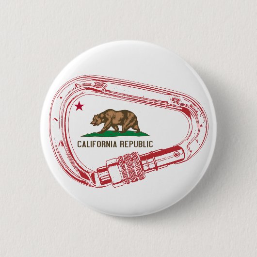 Badge Rond 5 Cm Carabiner d'Escalade californienne (Devant)
