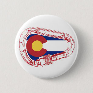 Badge Rond 5 Cm Carabiner Escalade du Colorado