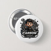 Badge Rond 5 Cm Caractère carbone ATOMIVRA (Devant & derrière)