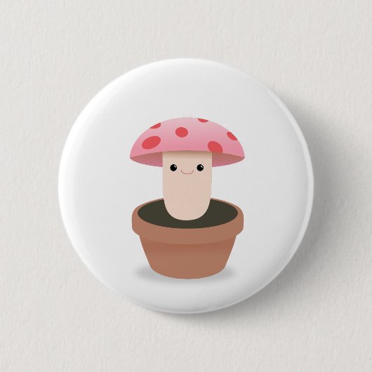 Badge Rond 5 Cm Caractère de champignon (Devant)