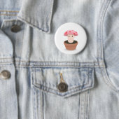 Badge Rond 5 Cm Caractère de champignon (En situation)