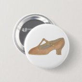 Badge Rond 5 Cm Caractère Tan T-Strap Danse Chaussure Anniversaire (Devant & derrière)