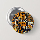Badge Rond 5 Cm Caractères Halloween (Devant & derrière)