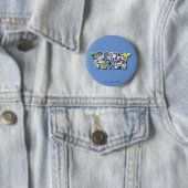 Badge Rond 5 Cm Caractères LOONEY TUNES™ en lettres (En situation)
