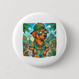 Badge Rond 5 Cm Caramel avec casquette