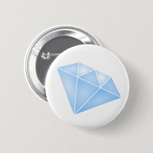 Badge Rond 5 Cm Carat diamant bleu brillant (Devant & derrière)