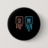 Badge Rond 5 Cm Carbon Nitrogen Science Design Fun Chemistry Lover (Devant)