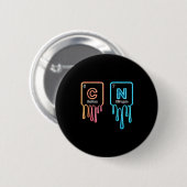 Badge Rond 5 Cm Carbon Nitrogen Science Design Fun Chemistry Lover (Devant & derrière)