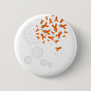 Badge Rond 5 Cm Carbone Orange Et Leucémie De Dandelion Mon