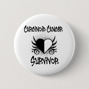 Badge Rond 5 Cm Carcinoïde Cancer SURVIVOR Tatouage cardiaque