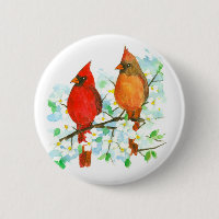Cardinal Birds Dogwood Tree