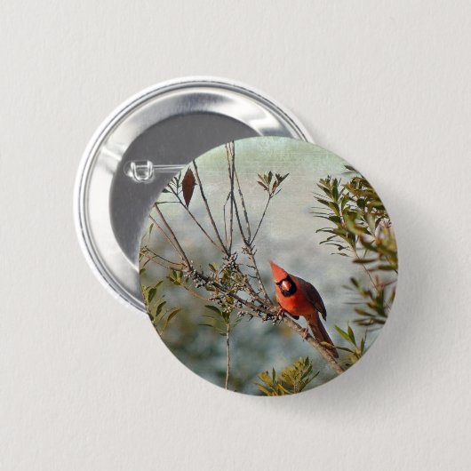 Badge Rond 5 Cm Cardinal de Wax Myrtle (Devant & derrière)