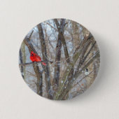Badge Rond 5 Cm Cardinal et Chickadee (Devant)