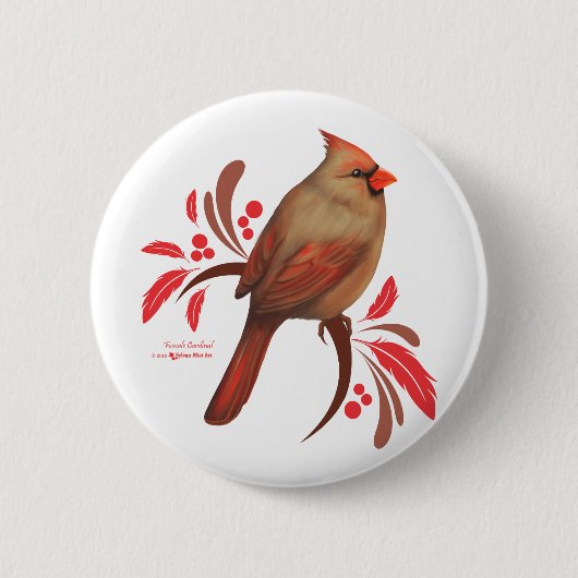Badge Rond 5 Cm Cardinal-Femme (Devant)