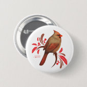 Badge Rond 5 Cm Cardinal-Femme (Devant & derrière)