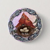 Badge Rond 5 Cm Cardinal Nest (Devant)