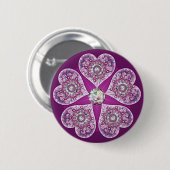 Badge Rond 5 Cm Cardinal Red Rosace (Devant & derrière)