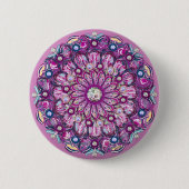 Badge Rond 5 Cm Cardinal Red Rosace (Devant)