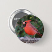 Badge Rond 5 Cm Cardinal rouge intelligent (Devant & derrière)