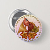 Badge Rond 5 Cm Cardinals Horn (Devant & derrière)