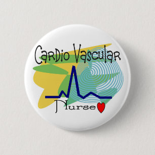 Badge Rond 5 Cm Cardio- T-shirts VASCULAIRE d'INFIRMIÈRE