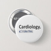 Badge Rond 5 Cm Cardiologie... J'Aime Ça (Devant & derrière)