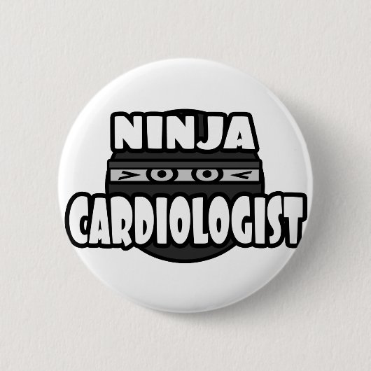 Badge Rond 5 Cm Cardiologue Ninja (Devant)