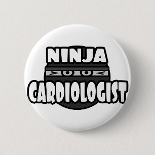 Badge Rond 5 Cm Cardiologue Ninja