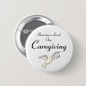 Badge Rond 5 Cm Caregiving, honorant aimé (Devant & derrière)