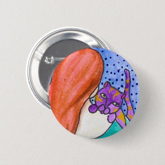 Badge Rond 5 Cm Caresse (Devant & derrière)