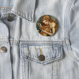 Badge Rond 5 Cm Caresse de fée - Le cœur tendre de la nature