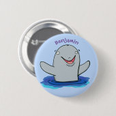 Badge Rond 5 Cm Caricature adorable de marsouin (Devant & derrière)