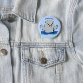 Badge Rond 5 Cm Caricature adorable de marsouin (En situation)