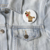 Badge Rond 5 Cm Caricature affamée Hyena (En situation)