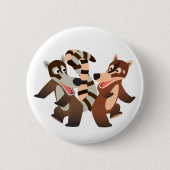 Badge Rond 5 Cm Caricature de danse mignonne Coatimundis (Devant)