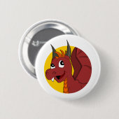 Badge Rond 5 Cm Caricature de dragon rouge (Devant & derrière)