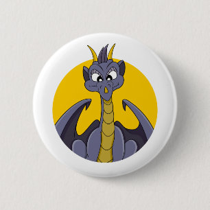 Badge Rond 5 Cm Caricature de dragon violet