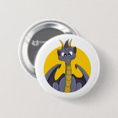 Badge Rond 5 Cm Caricature de dragon violet (Devant & derrière)