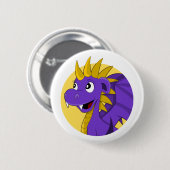 Badge Rond 5 Cm Caricature de dragon violet (Devant & derrière)