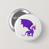 Badge Rond 5 Cm Caricature de dragon violet (Devant & derrière)