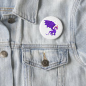 Badge Rond 5 Cm Caricature de dragon violet (En situation)