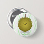 Badge Rond 5 Cm Caricature de durian joyeux (Devant & derrière)