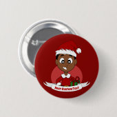 Badge Rond 5 Cm Caricature de garçon Noël mignon (Devant & derrière)