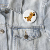 Badge Rond 5 Cm Caricature de marche mignonne Hyena (En situation)