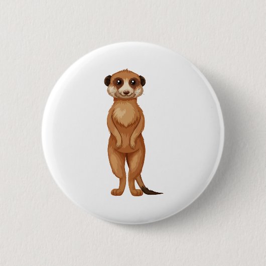 Badge Rond 5 Cm Caricature de Meerkat (Devant)