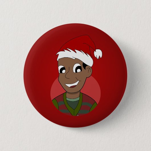 Badge Rond 5 Cm Caricature de Noël (Devant)