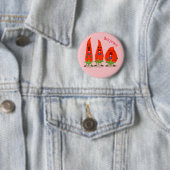Badge Rond 5 Cm Caricature de piments chantants mignons (En situation)