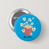 Badge Rond 5 Cm Caricature de pop-corn drôles (Devant & derrière)